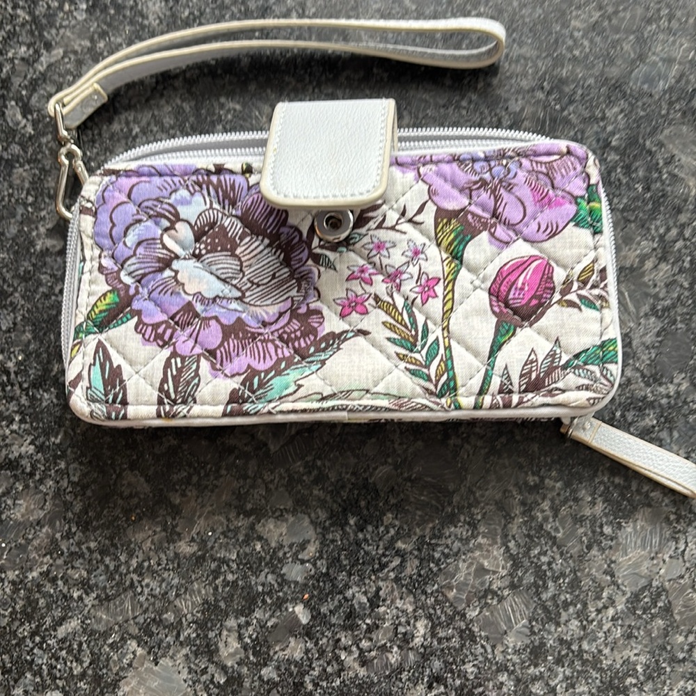 Vera Bradley Lavender Meadows RFID Wristlet/Wallet